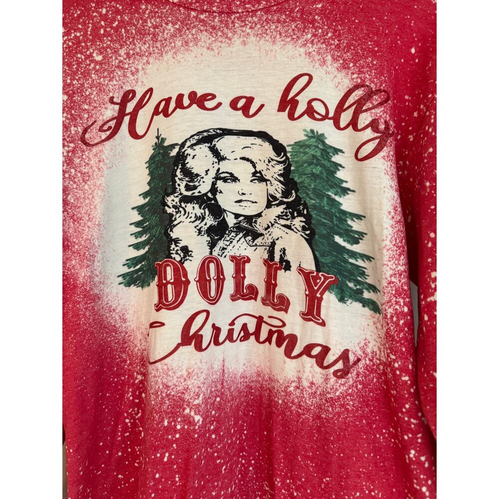 Have a Holly Dolly Christmas Bleached Graphic Sweatshirt Dolly Parton M